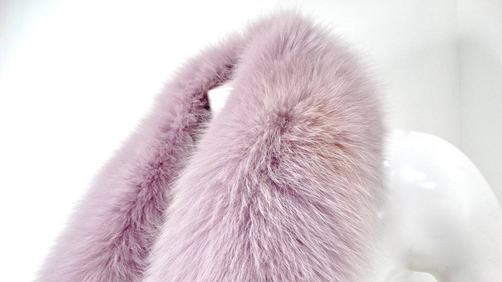 1990s Neiman Marcus Blush Purple Dyed Fox Fur Scarf