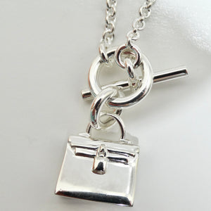Hermes Amulet 925 Silver Kelly Pendant Necklace