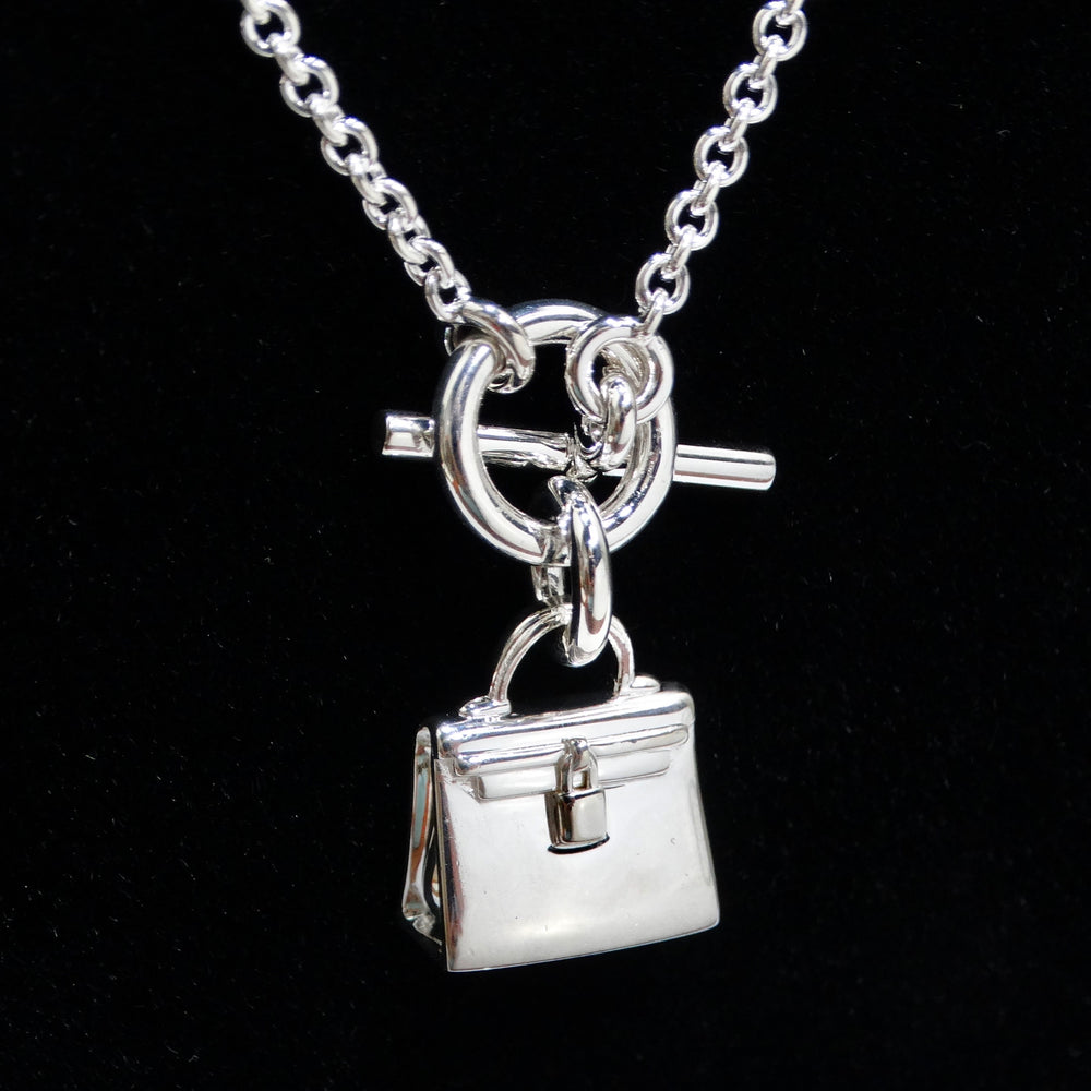 Hermes Amulet 925 Silver Kelly Pendant Necklace