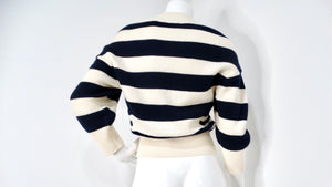 Alexander McQueen Striped Wool & Cashmere Blend Button-Up Sweater