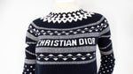 Christian Dior Navy & White Wool Cashmere Blend Knit Pullover Sweater