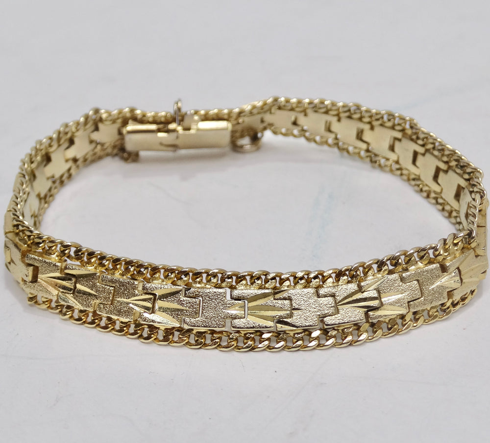 24K Gold Plated 1960s Chain Bracelet