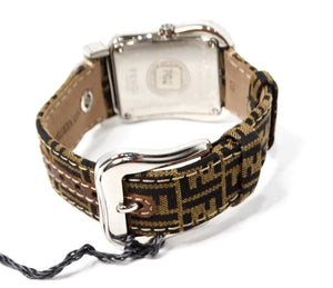 Fendi B. Stainless Steel Zucca Canvas Wrist Watch