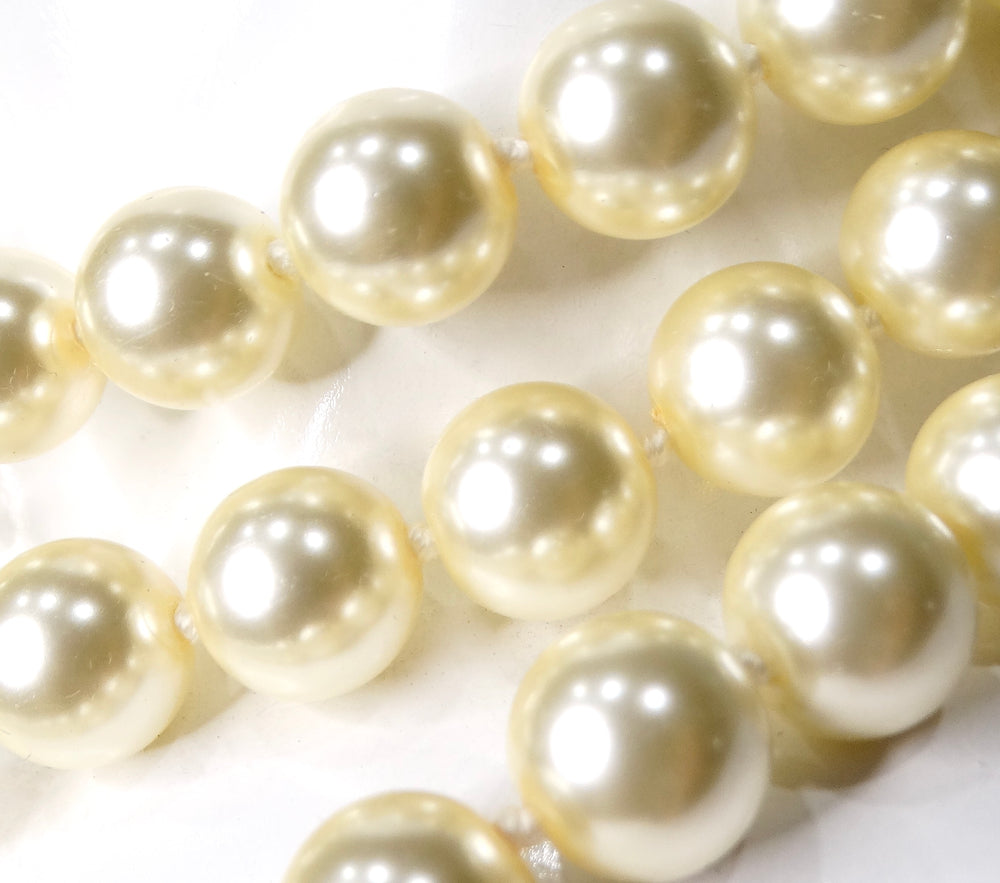 Vivienne Westwood Three-Row Costume Pearl Drop Orb Pendant Necklace