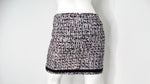 2023 Chanel Black, White & Pink Tweed Mini Skirt