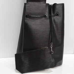 Louis Vuitton Epi Leather Sac a Dos Drawstring Bag Black