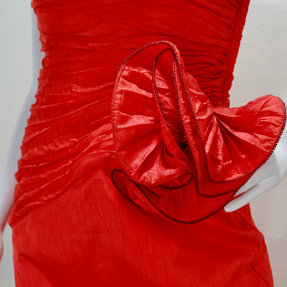 80s prom dress red 1980s prom dress, red metallic lame', vintage 80s | Black Label Vintage - Tacoma, WA