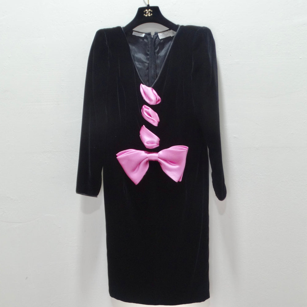 Valentino 1980s Pink Bow Dress – Vintage by Misty