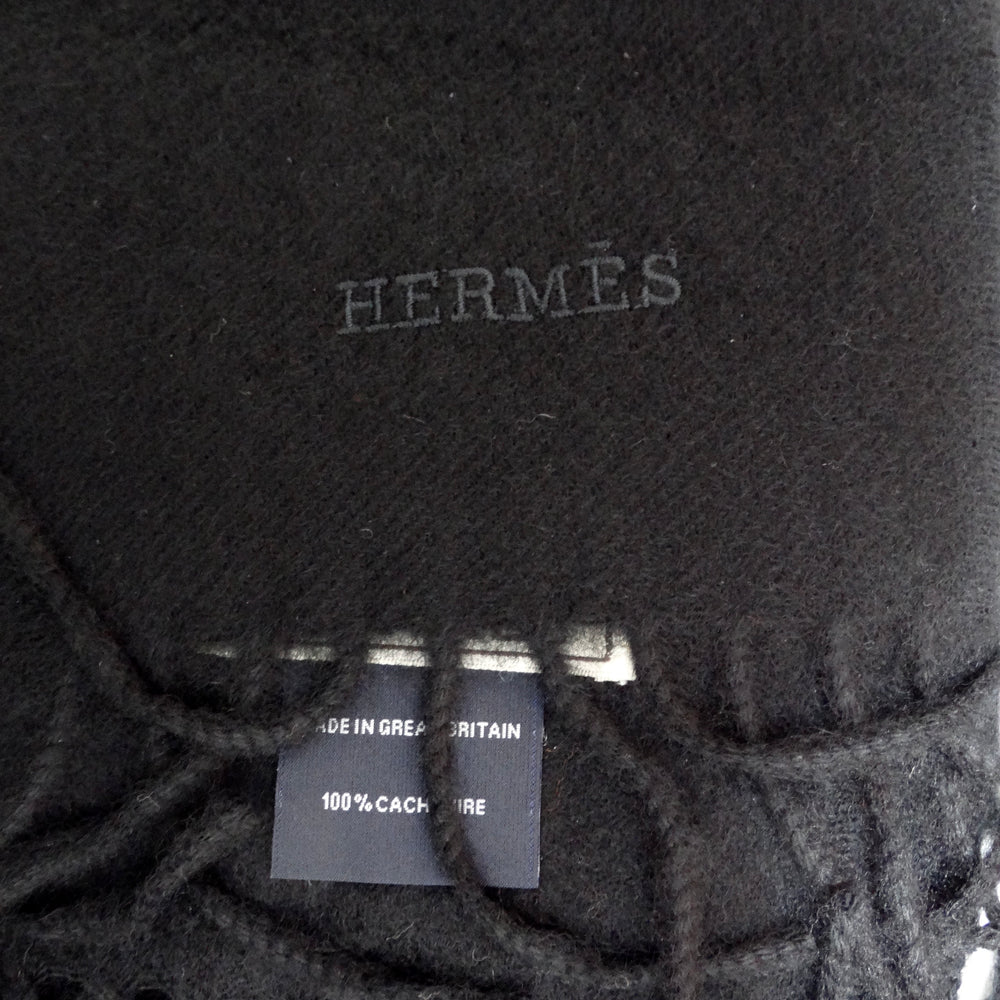 Hermes Black Cashmere Scarf