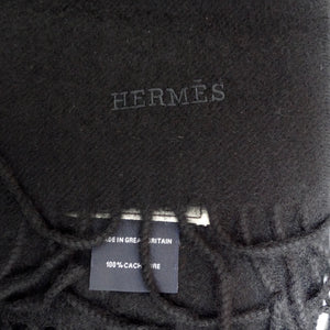 Hermes Black Cashmere Scarf