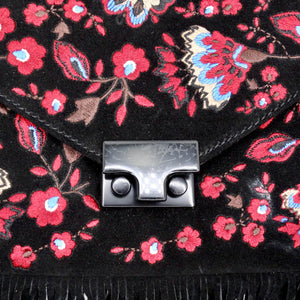 Loeffler Randall Embroidered Suede Fringe Handbag