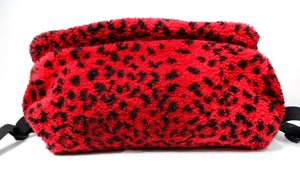 Supreme Red & Black Leopard Print Fleece Backpack circa 2017