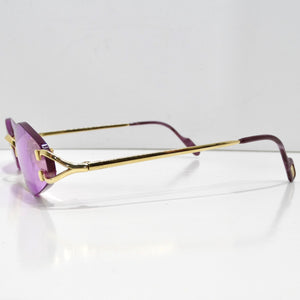 Cartier Vintage Rimless Purple Sunglasses