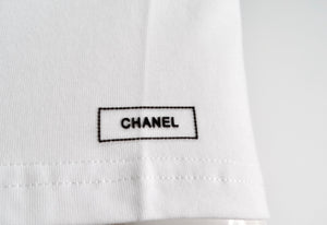 Chanel White Cotton Interlocking CC Embroidered Logo Uniform T-Shirt