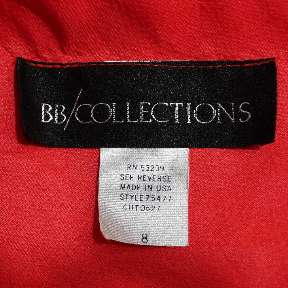 BB Collections 1980s Red Asymmetric Rose Motif Dress