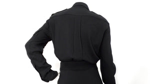 Tom Ford Black Crepe Long-sleeve Blouson Shirtdress