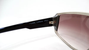 1980s Pierre Cardin Grey & Black Frame Gradient Lens Aviator Sunglasses