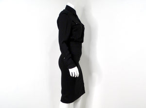 Tom Ford Black Crepe Long-sleeve Blouson Shirtdress