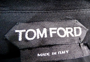 Tom Ford Black Crepe Long-sleeve Blouson Shirtdress