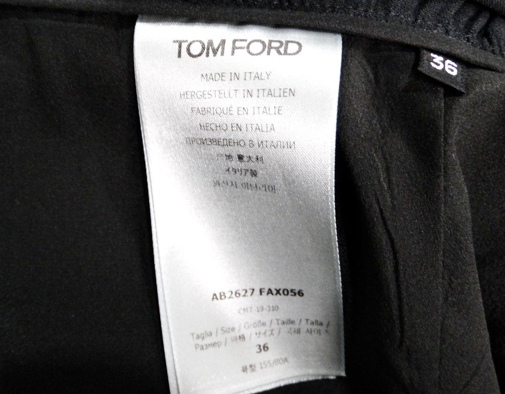 Tom Ford Black Crepe Long-sleeve Blouson Shirtdress
