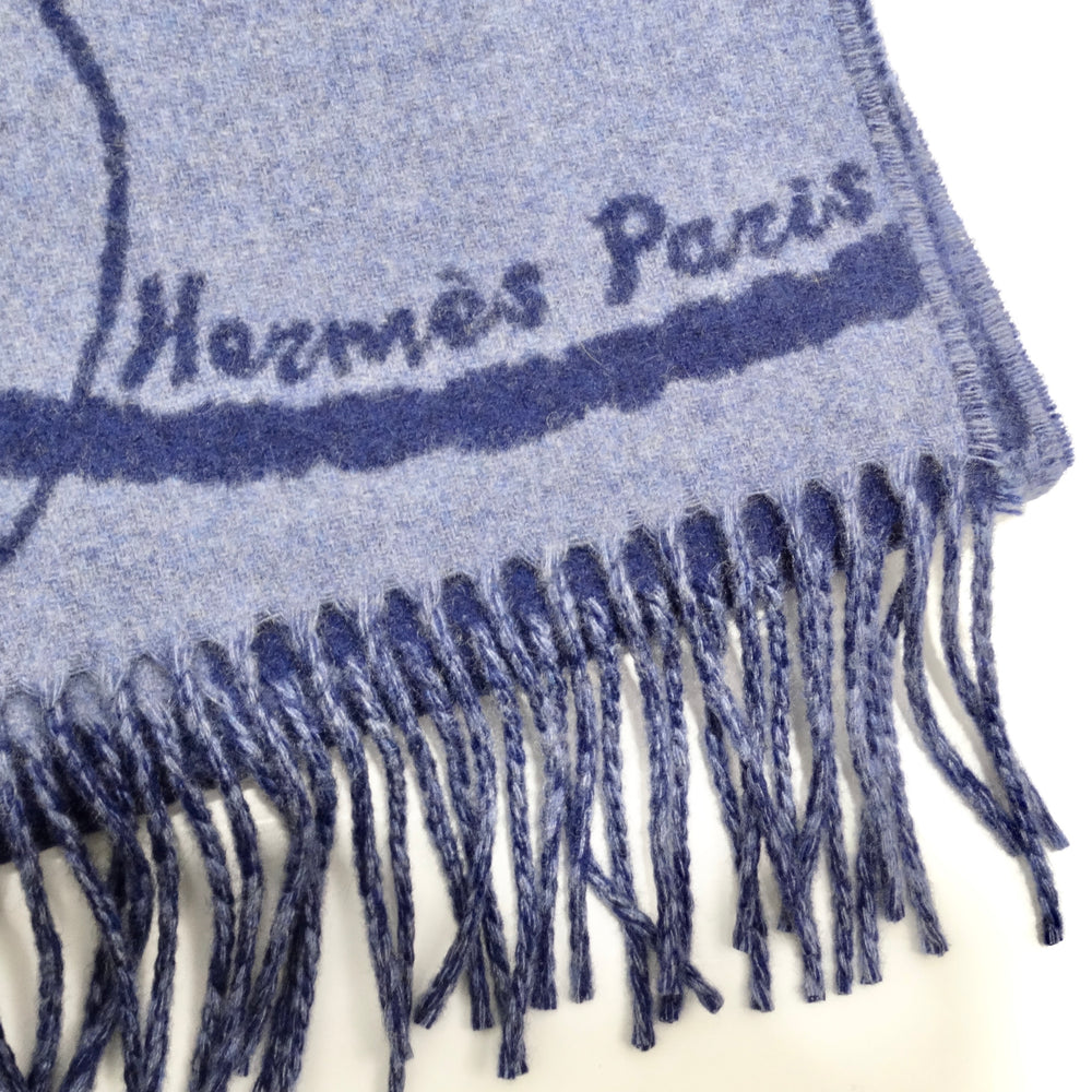 Hermes Blue Cashmere Scarf