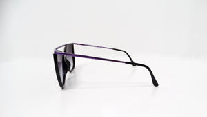 1980s Sanford Hutton Purple & Black Leopard Print Metal Frame Sunglasses