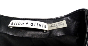 Alice + Olivia Black Lambskin Leather Rockstud & Grommet Embellished Jacket