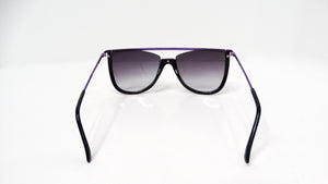 1980s Sanford Hutton Purple & Black Leopard Print Metal Frame Sunglasses