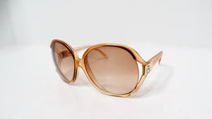 1970s Paola Belle Orange Clear Oversized Round Sunglasses