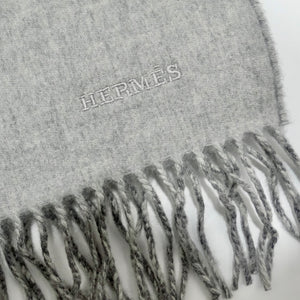 Hermes Two Tone Grey Cashmere Scarf