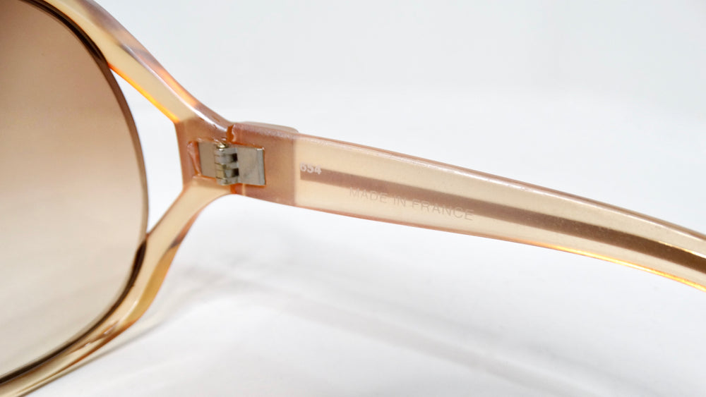 1970s Paola Belle Orange Clear Oversized Round Sunglasses