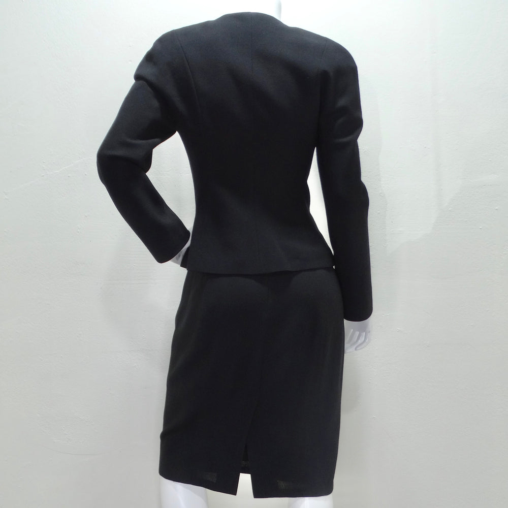 John Galliano 90s Black Skirt Suit