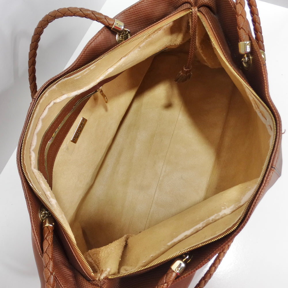 Bottega Veneta 1980s Brown Leather Tote Shoulder Bag