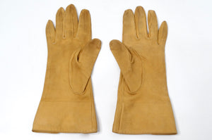 Hermes Tan Suede Leather Rockstud Gloves circa 1990s