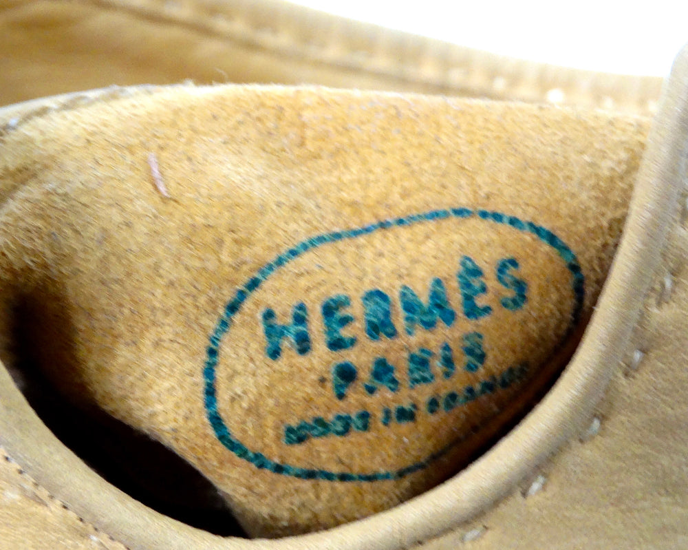 Hermes Tan Suede Leather Rockstud Gloves circa 1990s