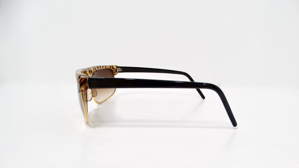 1970s Blonde Tortoise Style Gold-Tone Metal Frame Sunglasses