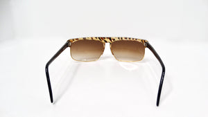 1970s Blonde Tortoise Style Gold-Tone Metal Frame Sunglasses