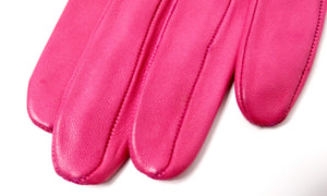 Christian Lacroix Pink & Red Embroidered Leather Studded Gloves circa 1990s