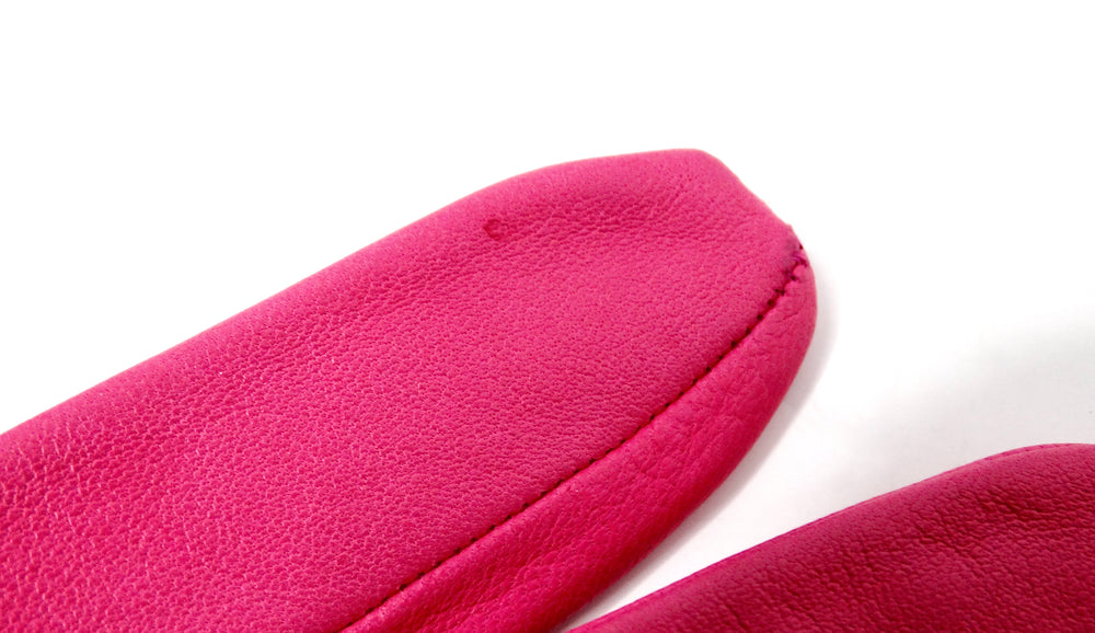 Christian Lacroix Pink & Red Embroidered Leather Studded Gloves circa 1990s