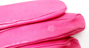 Christian Lacroix Pink & Red Embroidered Leather Studded Gloves circa 1990s