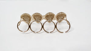 Christian Dior RENAISSANCE MULTI-FINGER Crystal Mesh Gold-Tone Four-Finger Statement Ring