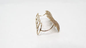 Christian Dior RENAISSANCE MULTI-FINGER Crystal Mesh Gold-Tone Four-Finger Statement Ring