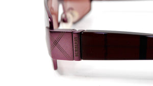 1990s Burberry Purple Check Rectangular Frame Tinted Sunglasses