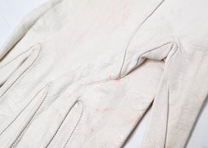 Chanel White Leather Bow Detailed Gloves circa 1990s