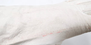 Chanel White Leather Bow Detailed Gloves circa 1990s