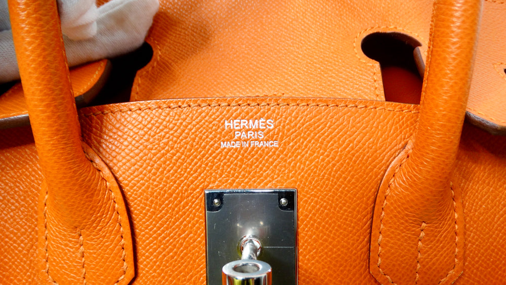 2011 Hermes Birkin Orange Epsom Leather Handbag