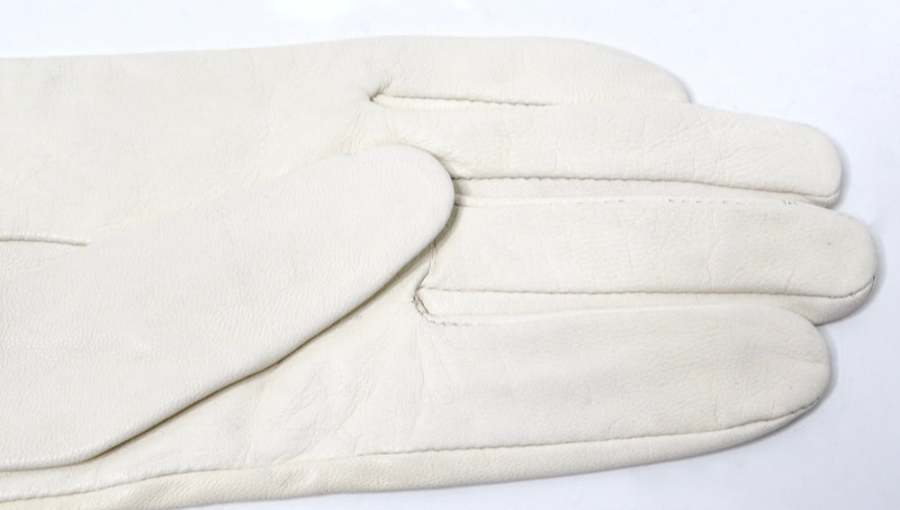 Maison Margiela Off White Long Leather Glove With Chain Detail