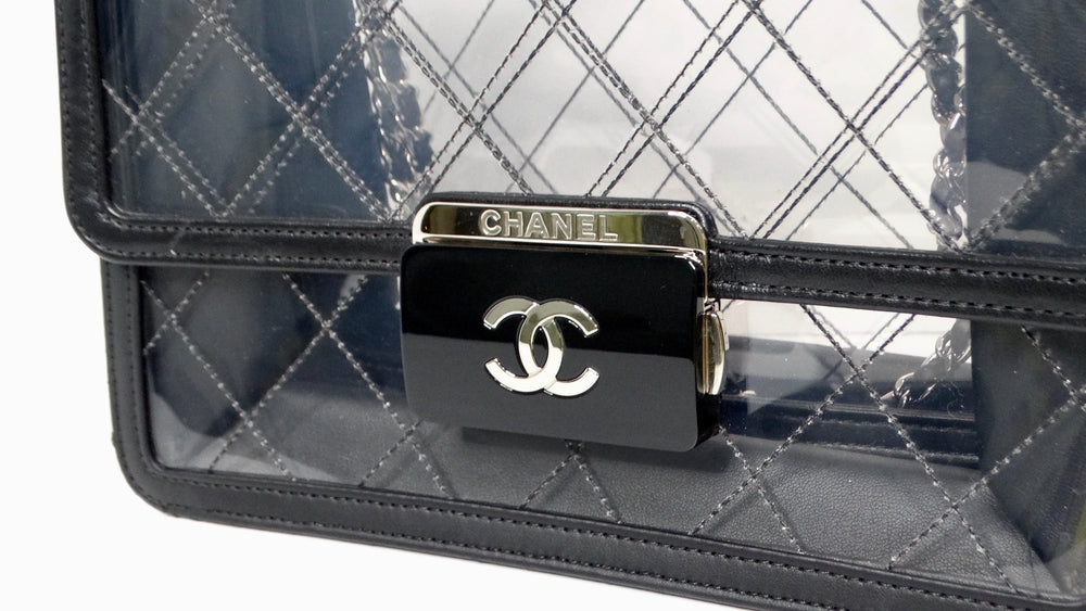 2017 Chanel PVC & Lambskin Quilted Beauty Lock Flap-Bag