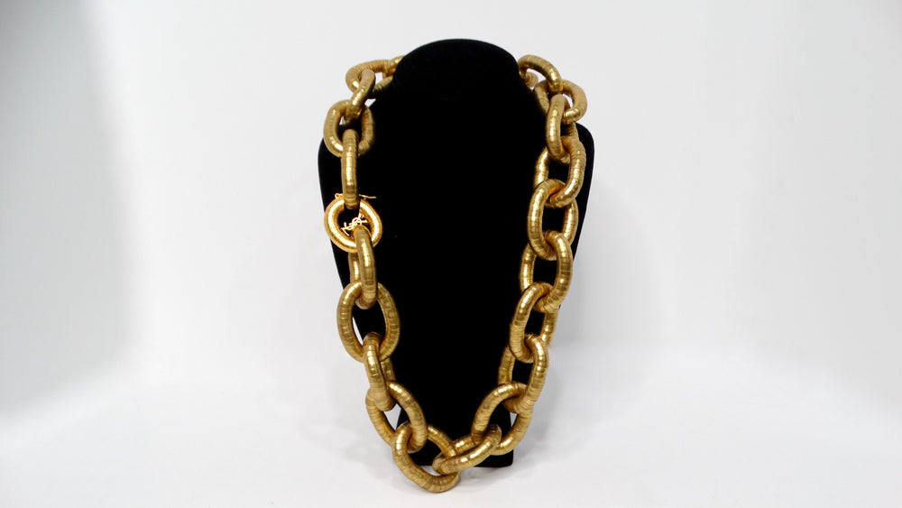 Yves Saint Laurent Gold-Tone Serpentine Chunky Chain Link Necklace