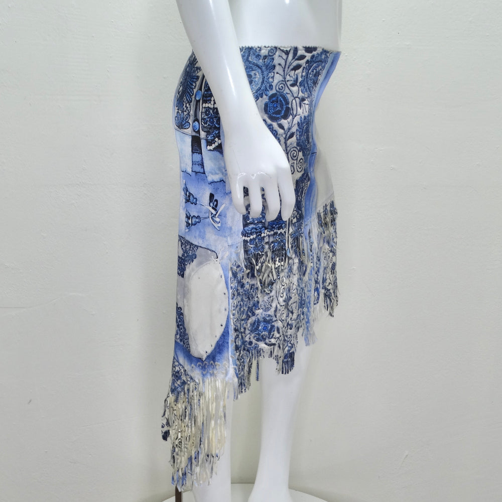 Jean Paul Gaultier Femme Embroidered Fringe Skirt